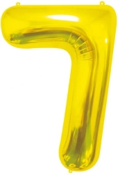 Folieballon cijfer 7 goud GO DAN Beauty & Charm 85 cm