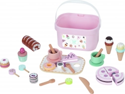 houten set zoetigheden sweet cake in box