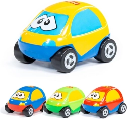 Klein plastic autootje met oogjes voor peuters