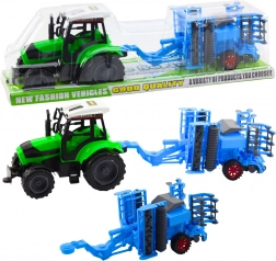 Grote set tractor met schijveneg – beweegbare eg