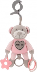 Pluchen speelgoed met vibratie Baby Mix beertje roze, 22 cm