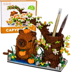 Mini bouwset capibara met goot – pennenorganizer (1800 onderdelen)