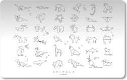 Bureau-onderlegger van polypropyleen Origami Animals 60 × 45 cm
