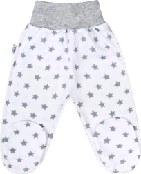 Babybroekje met voetjes New Baby Classic II grijs met sterretjes