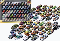 Set van 50 kleurrijke metalen autootjes met aandrijving