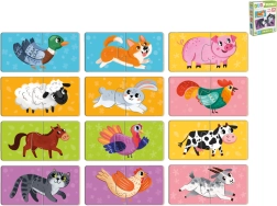 Kinderpuzzel met dieren in doosje (24 stukjes, 12 afbeeldingen) vanaf 18 maanden