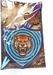 Schuimzwaard en schild met tijgermotief