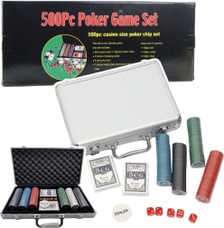 Professionele pokerset 500-delig in aluminium koffer
