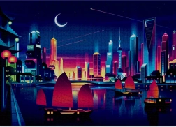 Puzzle CLOUDBERRIES skyline – 1000 stukjes