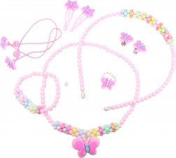 Modieuze set met vlindertjes – kinderset sieraden en haaraccessoires