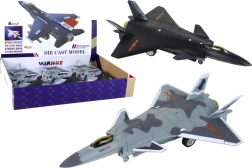 Modelvliegtuig met wrijvingsaandrijving in zwart en grijs