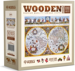 WOODEN CITY Houten puzzel Antieke kaart Nova Terrarum 1010 stukjes