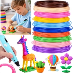 Set PCL-filamenten voor 3D-pen, 10 kleuren, 50 m