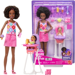 Barbie Skipper Oppas met baby en kinderstoel