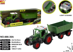 Tractor met aanhanger en licht- en geluidseffecten