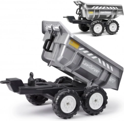 Aanhangwagen Super dumper vierwielig grijs