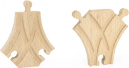 Houten rails korte wissel 2 stuks