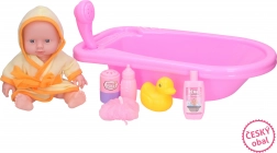 Babypop met badkuip set