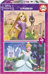 Puzzel DISNEY prinsessen 2×48 stukjes – Rapunzel en Assepoester