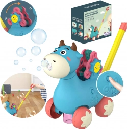 Woopie loopwagen koetje met bubbels en geluiden – blauw