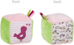 Goki textiele motorische kubus Vogel/Regenboog