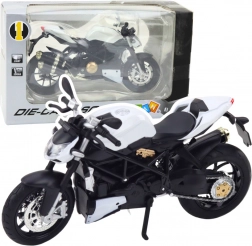 metalen sportmotor 1:12 met licht en geluid – wit