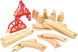 Houten brugset voor treinbaan 18-delig Bigjigs Rail