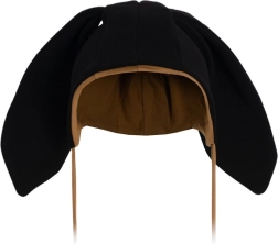 Baby katoenen muts met oortjes New Baby Favorite zwart (3–6 maanden)