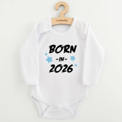 Babybody met print NEW BABY Born in 2026, blauw