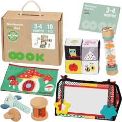 WOOPIE GREEN montessori box XXL 6-in-1 sensorisch en educatief speelgoed FSC voor baby’s 3–4 maanden