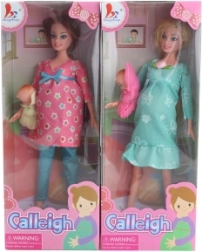 Pop met zwangerschapsbuik en baby, met gewrichten