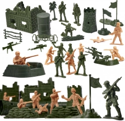 Set van plastic soldaatjes en militaire basis 114 stuks