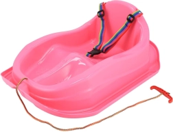 Kunststof slee met rugleuning BABY MIX Mini roze