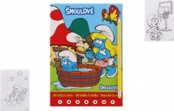 Kleurboek Smurfen van punt tot punt met potlood en gum