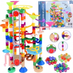 Kleurige knikkerbaan met batterijlift, 236 onderdelen