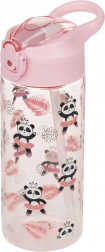Roze kinderdrinkfles met rietje Panda 500 ml