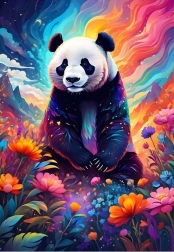 Puzzel Bonte Panda 1000 Stukjes