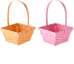 Paasmand met beweegbare hengsel, 18,5 × 18,5 × 10 cm, mix van 2 pastelkleuren