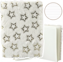 Notitieboek met pluchen omslag Gouden Sterren A5 80 vellen