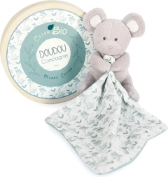 Doudou cadeau set - pluchen muisje met deken van bio katoen