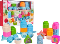 Set zachte blokken met letters en locomotief