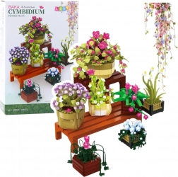 Constructieset bloemen in bloempotten met twee planken – 1446 stukjes