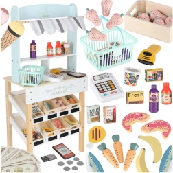 Houten marktkraam LULILO Melo met stand en kassa voor kinderen