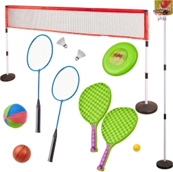 Sportset 5-in-1 badminton basketbal volleybal tennis frisbee