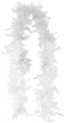 Witte boa met veren 2 meter