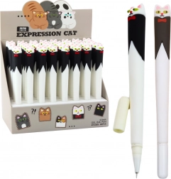 Gelpennetje met kat en strikje, blauwe inkt