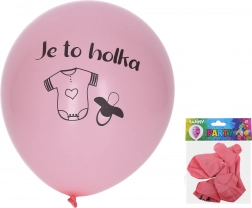 Opblaasbare ballonnen 30 cm – set van 5 stuks, Het is een meisje
