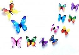 Ag683d fluorescerende vlinders 12 stuks mix