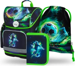 BAAGL 3-DELIGE SET Ergo Voetbalspeler: schooltas, etui, gymsack