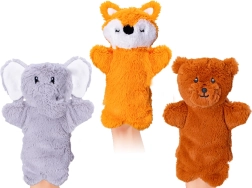 Pluchen handpop dier 25 cm